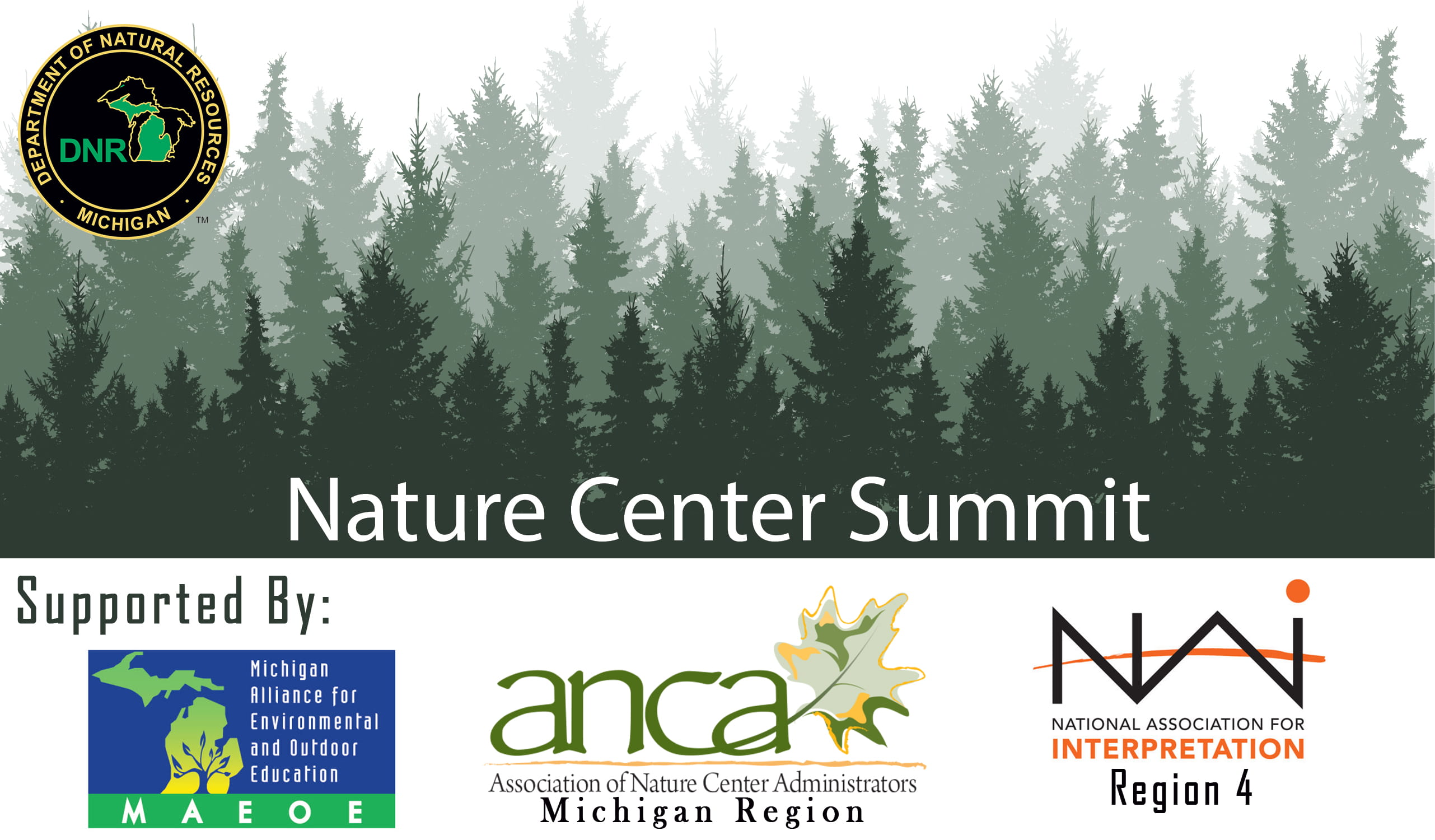 Nature Center Summit graphic with supporter logos