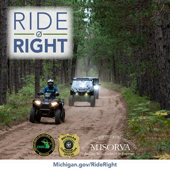 ORV riders on a trail