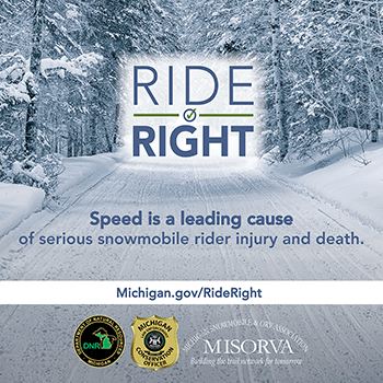 ride right speed is the leading cause of serious snowmobile rider injury and death