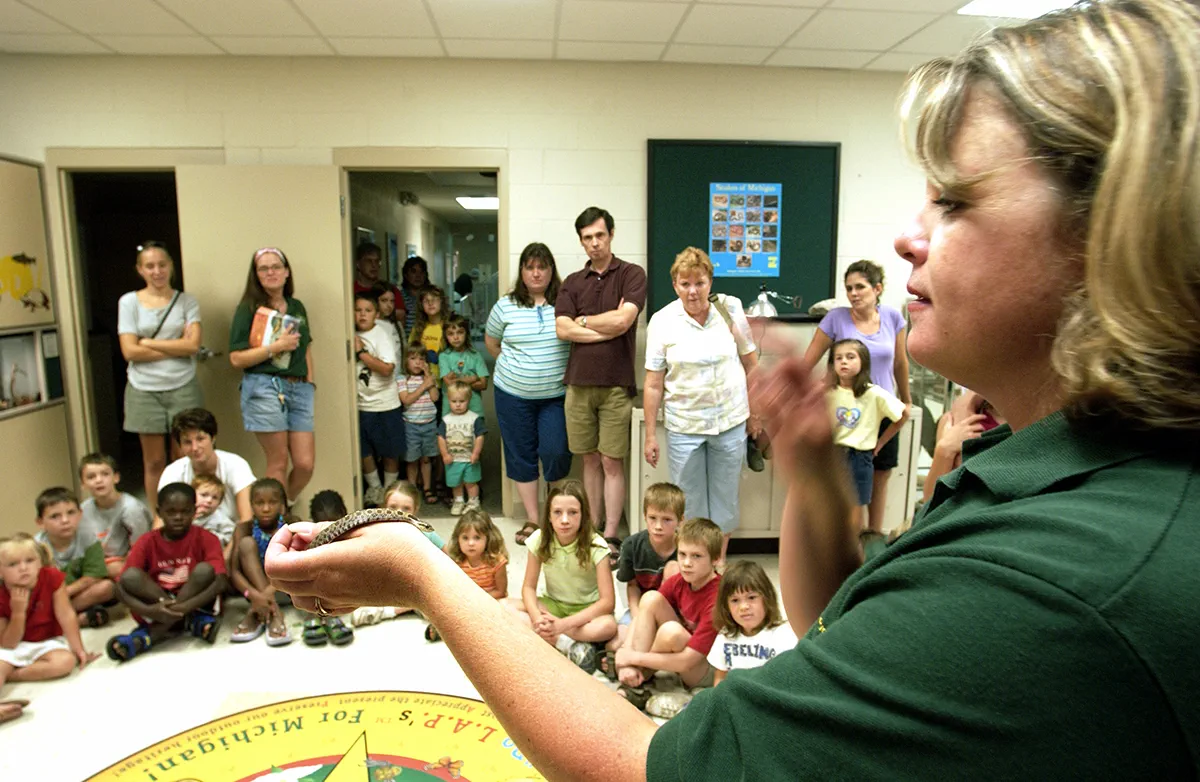 children attend a nature program