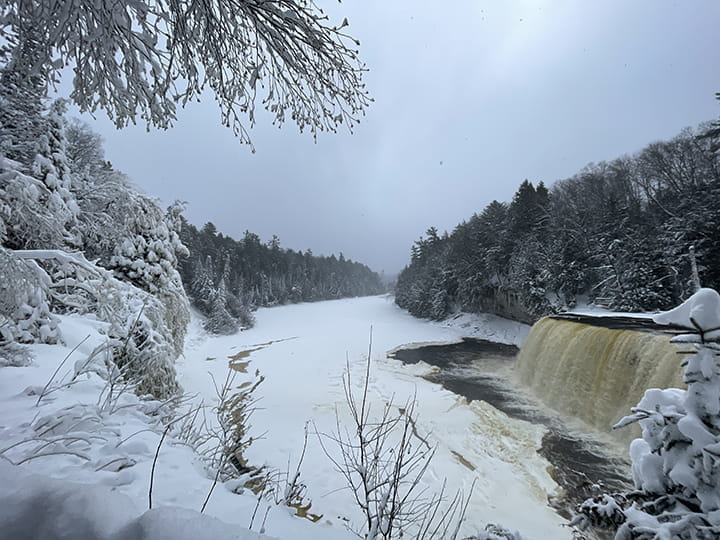 The upper falls in winter glory