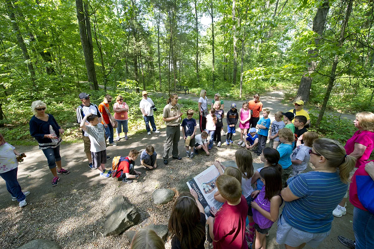 Interpreter leads an educational hike