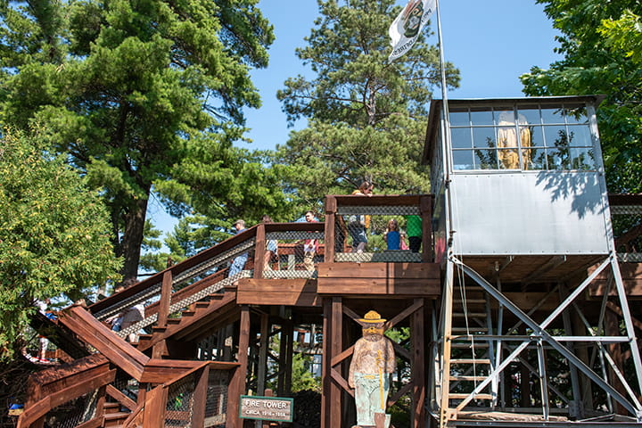 The fire tower at the Pocket Park