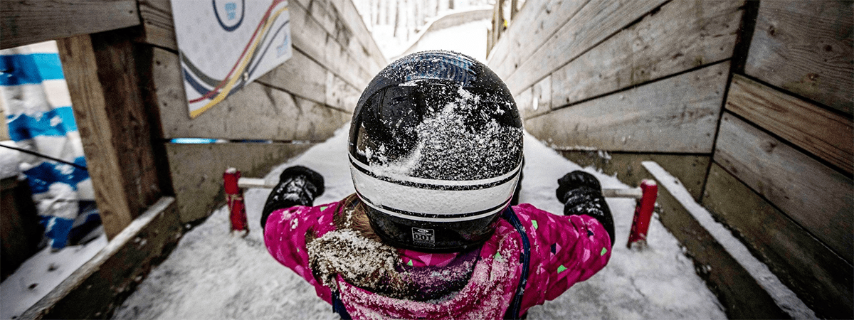 kid starting down luge