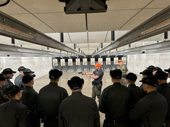 firearm instructor conducting a demonstration