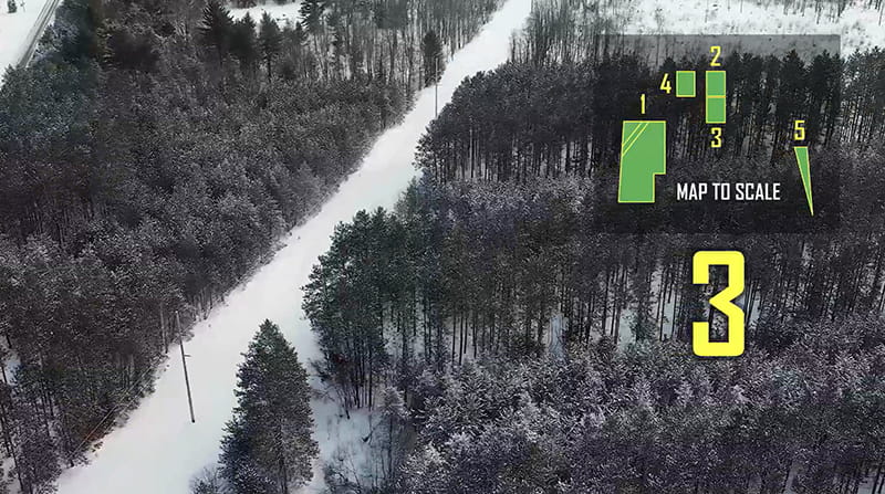 Drone footage still of Otsego Site section 3