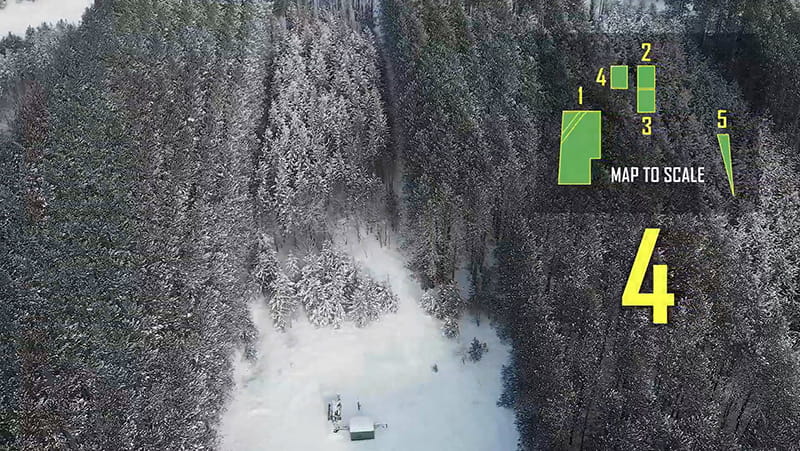 Drone footage still of Otsego Site section 4
