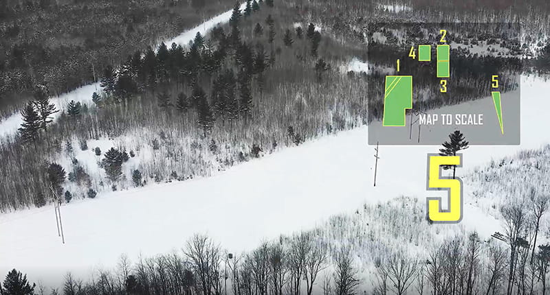 Drone footage still of Otsego Site section 5