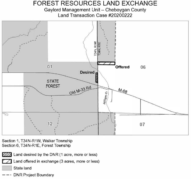 Map showing land exchange 20200222 Bandish