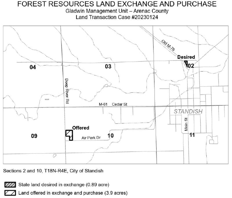 map showing land exchange 20230124 Richardson