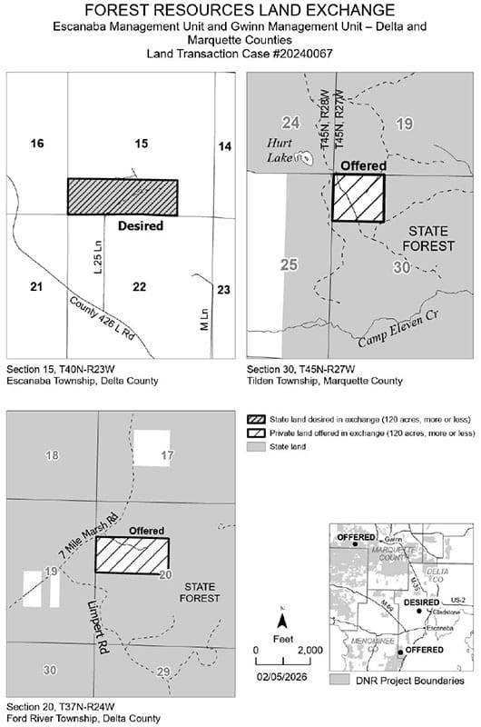 map showing land exchange 20240067 Lyme