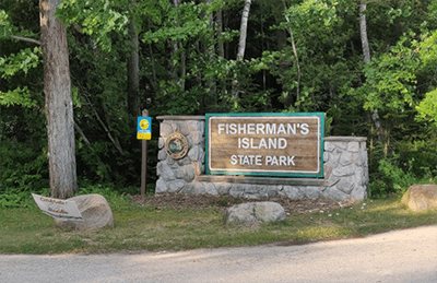 Fisherman's Island State Park sign