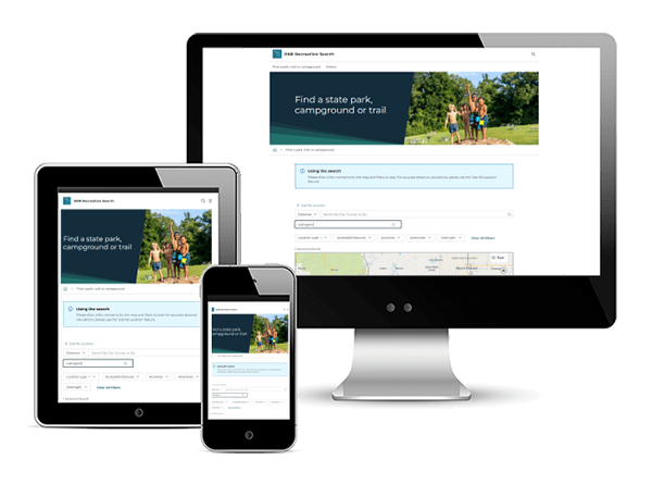 Rec Search on mobile, desktop and tablet