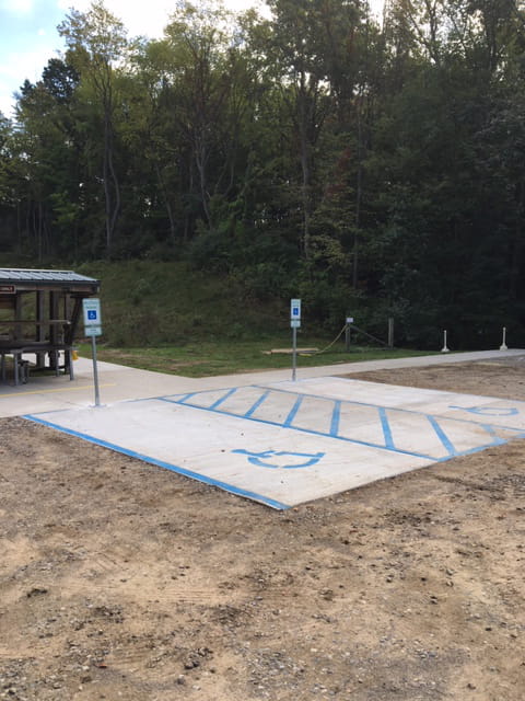 ADA accessible parking at DNR Dansville Shooting Range