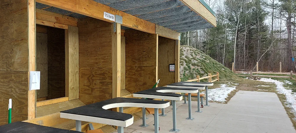  25-yard rifle shooting stations at Skogland-Erickson Shooting Range