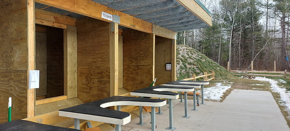  25-yard rifle shooting stations at Skogland-Erickson Shooting Range