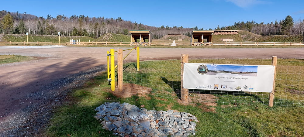 entrance and parking lot of Skogland-Erickson Shooting Range