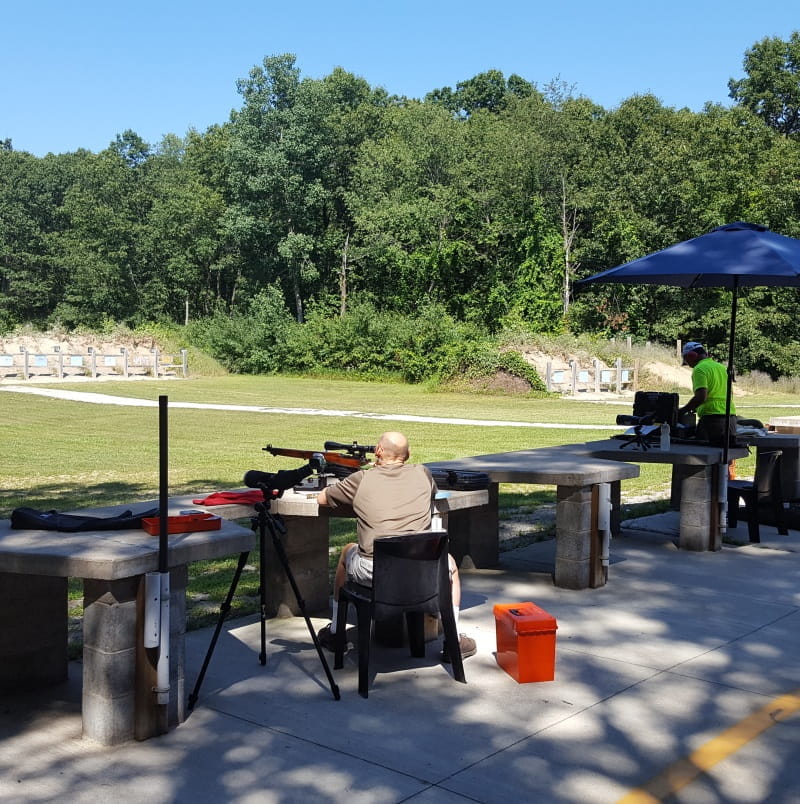 man target shooting with rifle at Ortonville shooting range