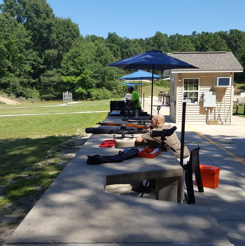 man target shooting with rifle at Ortonville shooting range