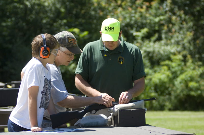 Ortonville Shooting Range - range officer with customers