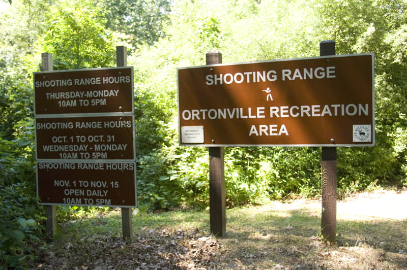 Ortonville Shooting Range sign