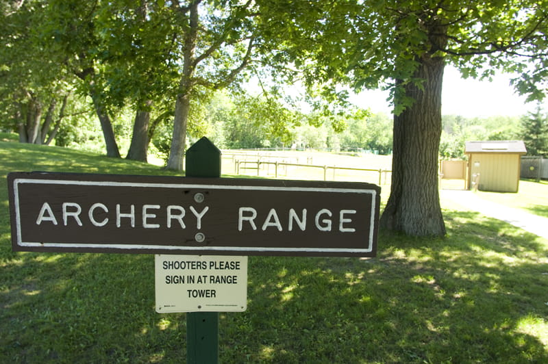 Pontiac Lake Shooting Range - sign for archery range