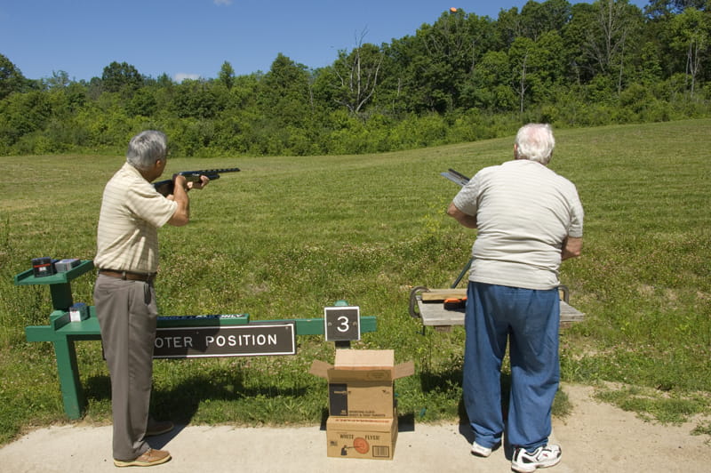 Pontiac Lake Shooting Range - men trap shooting