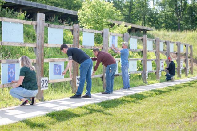 Rose Lake Shooting Range - shooters checking targets