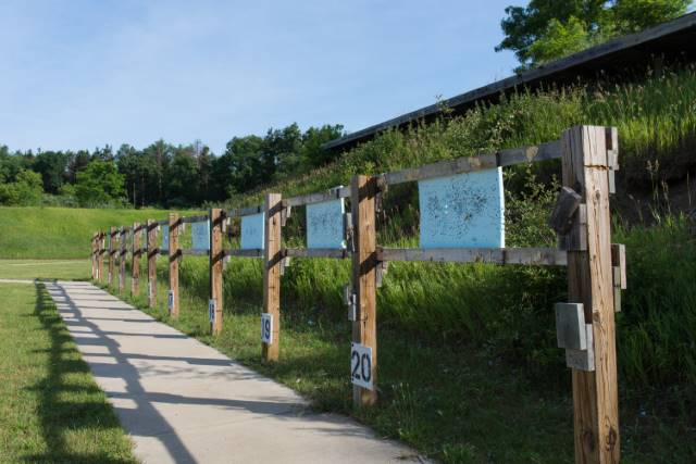 Line of targets at Rose Lake Shooting Range