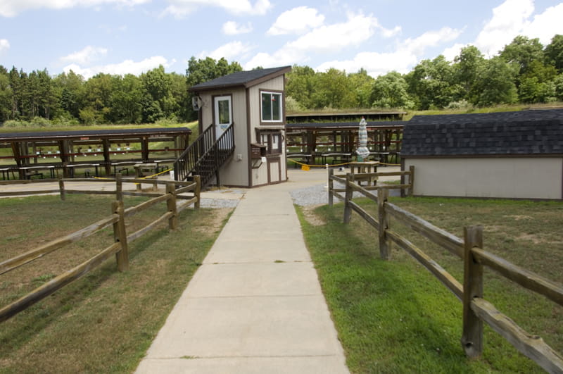 Rose Lake Shooting Range - walkway up to range