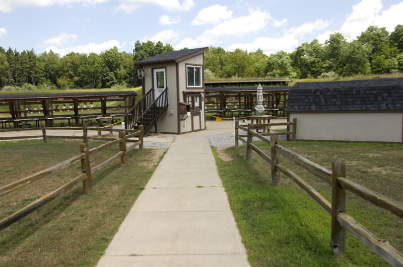 Rose Lake Shooting Range - walkway up to range