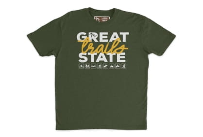 A tshirt that read "Great Trails State"