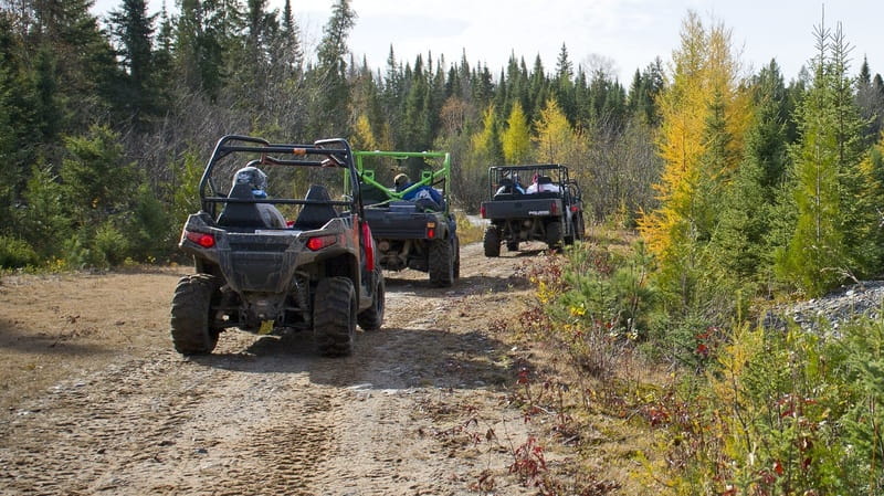 A group of ORV riders on an ORV trail