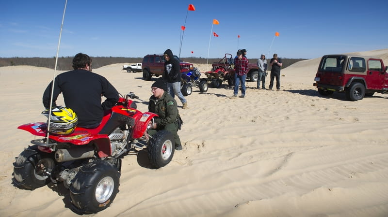 A group of ORV riders get ready at Silver Lake ORV Area