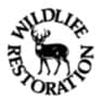 Pittman Robertson Wildlife Restoration logo featuring a deer buck surrounded by the words "Wildlife Restoration."