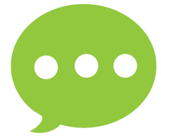text bubble with three circles