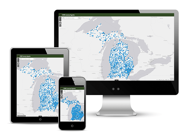 license agent map in desktop, tablet and mobile view