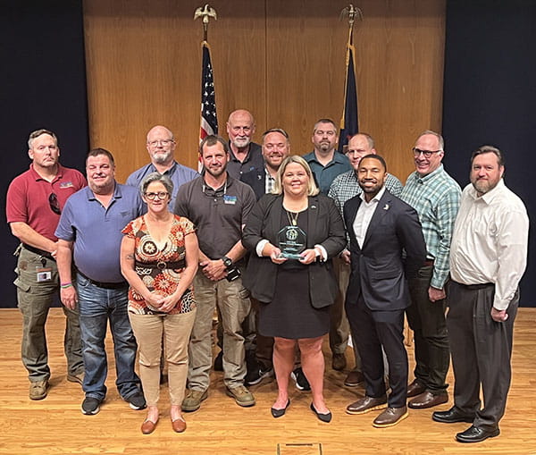 DTMB Veterans pose at Gold-level Veteran Friendly Employer Recognition Oct 2 2023