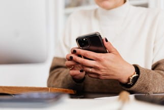 Woman holding smartphone