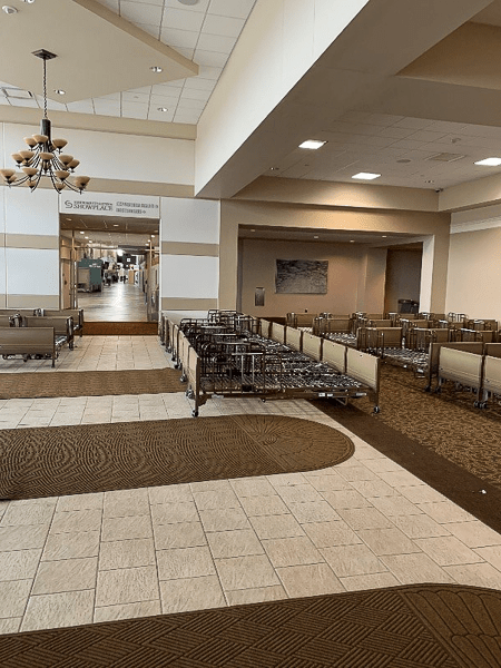 Photo of Suburban Collection Showplace field hospital in Novi.