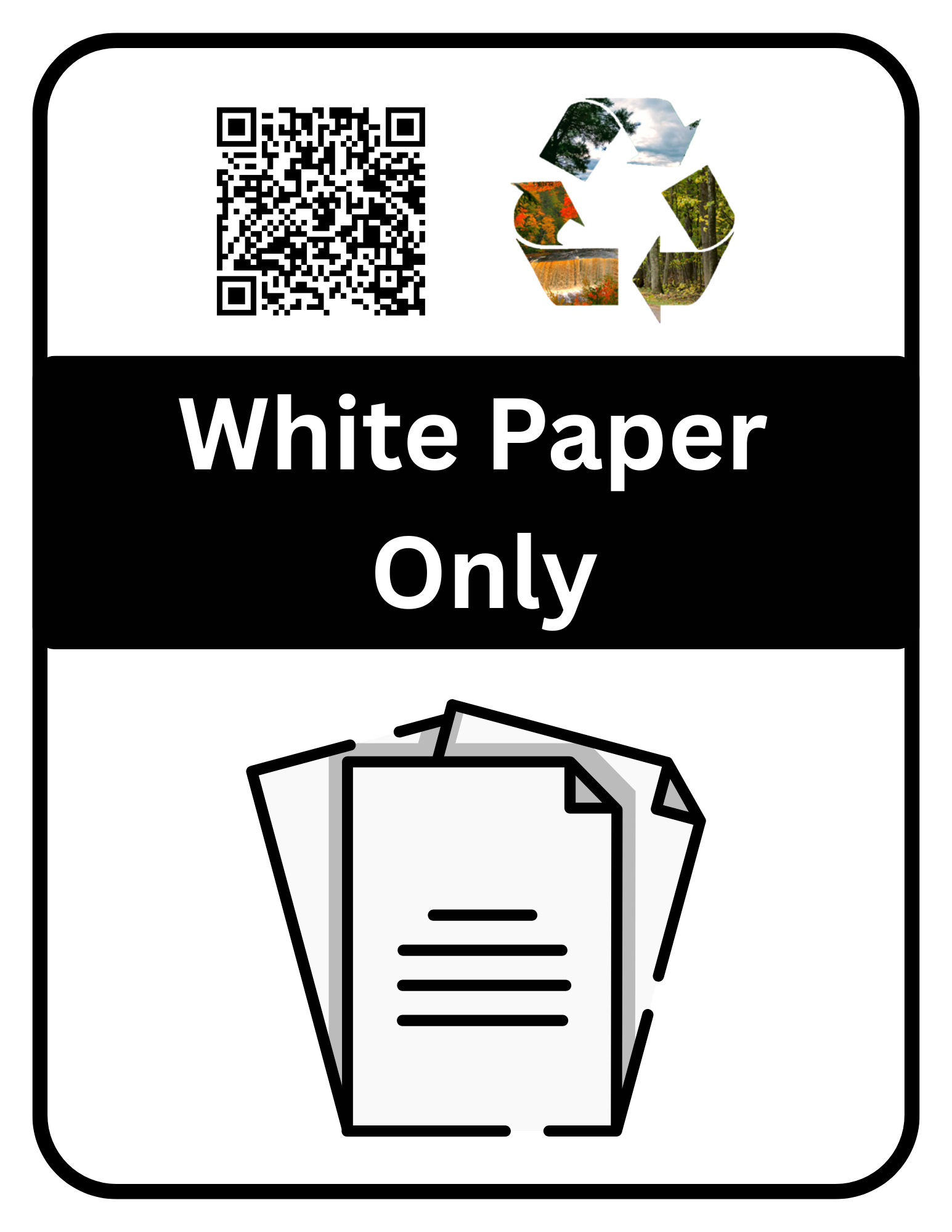 White Paper Only Label