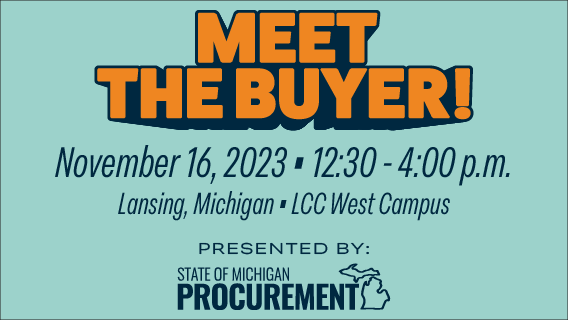 Meet the Buyer image with event details.