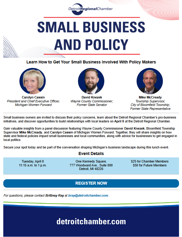 Small Business & Policy event flier