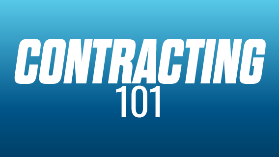 blue gradient overlaid with text that reads Contracting 101