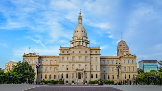 photo of the State Capitol building in Lansing, Michigan