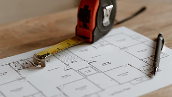 Layout with Measuring Tape, Photo by Anete Lusina