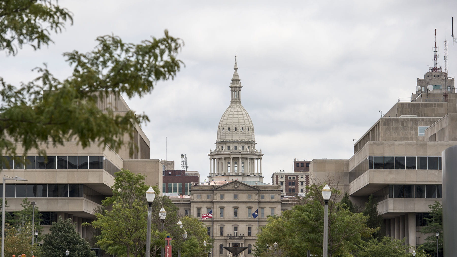 image of the State Capitol in Downtown Lansing from Michigan Ave