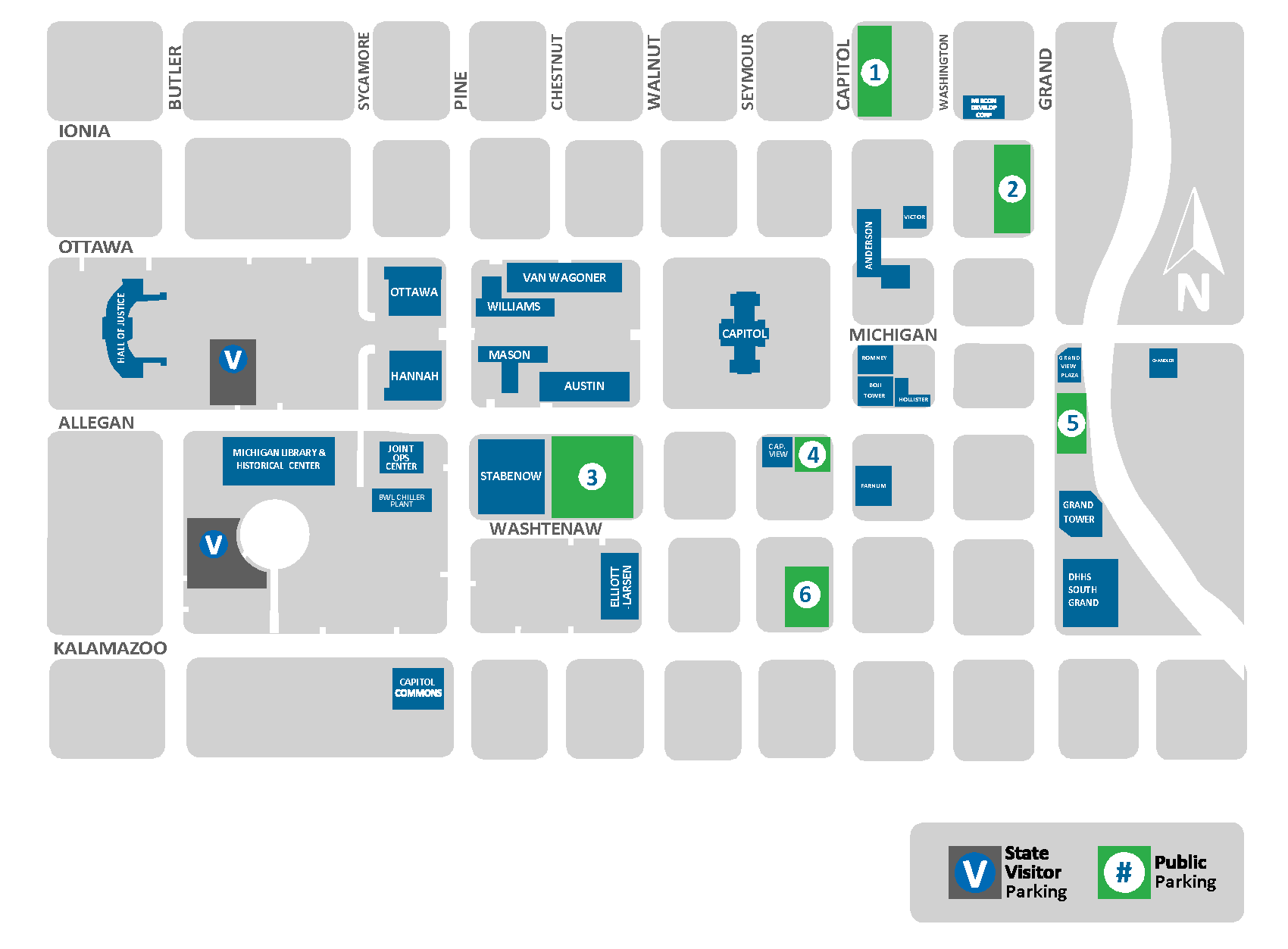Capitol Complex parking map