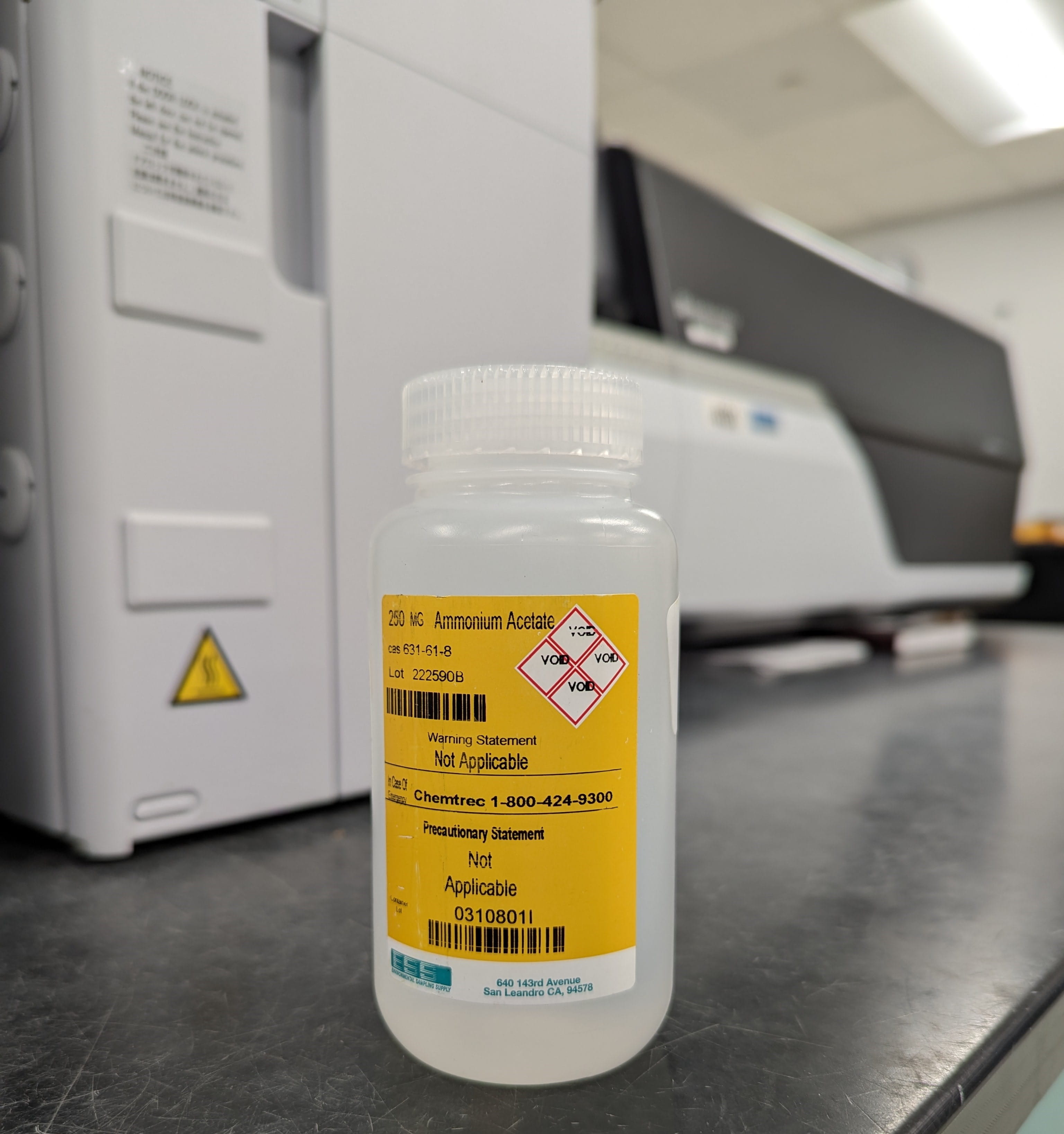 Drinking water sample in the EGLE lab.