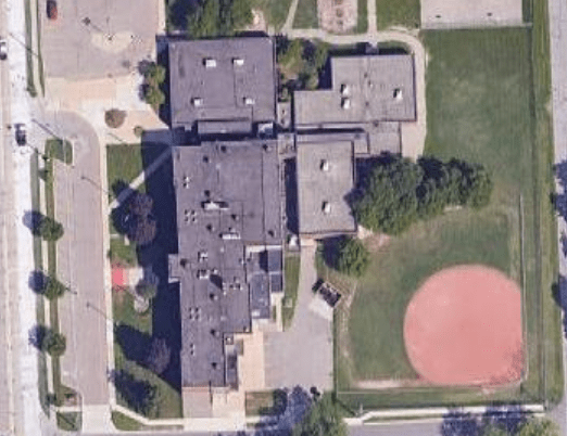 Aerial view of Roosevelt Elementary School